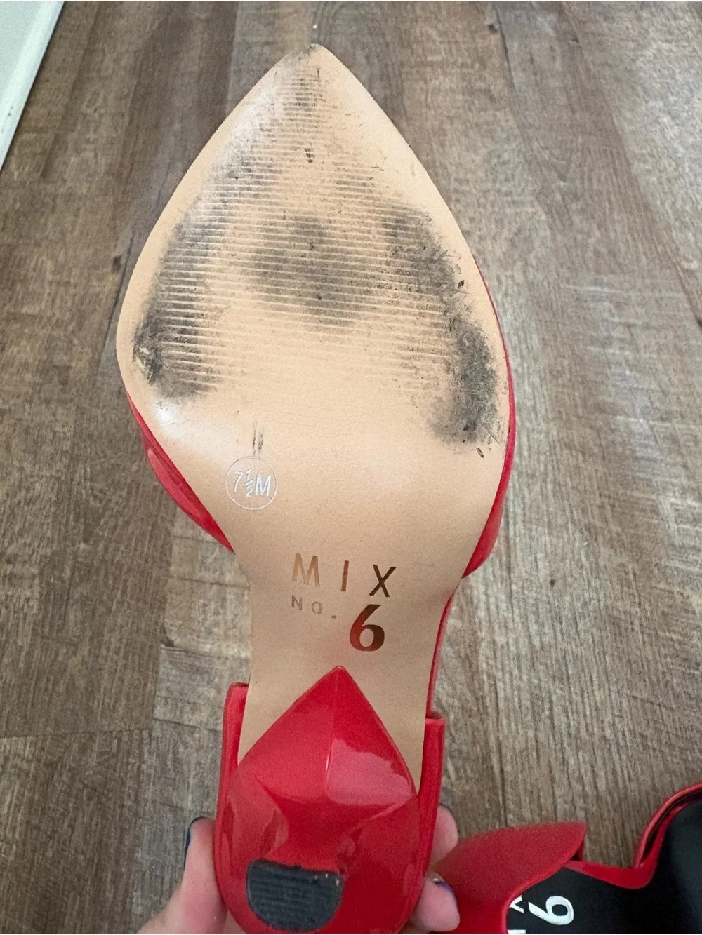 Mix No. 6 Red Patent Pointed-Toe D'Orsay Heels